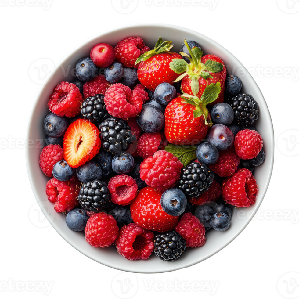 Assorted Berries in White Bowl png