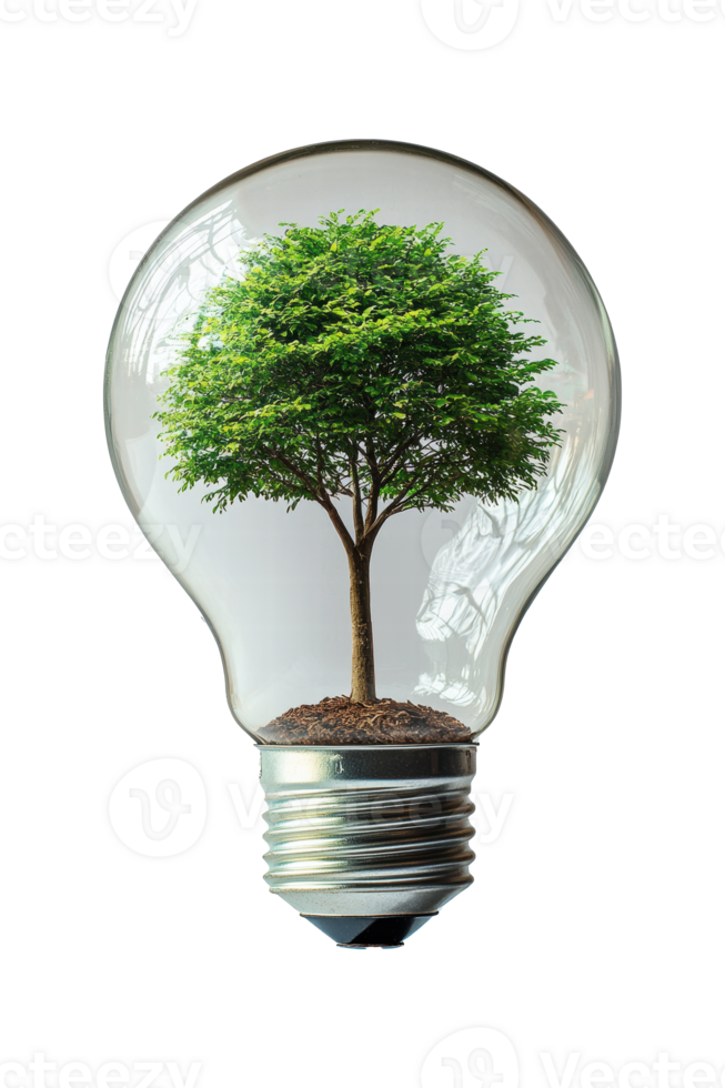 Green Tree Inside Light Bulb png