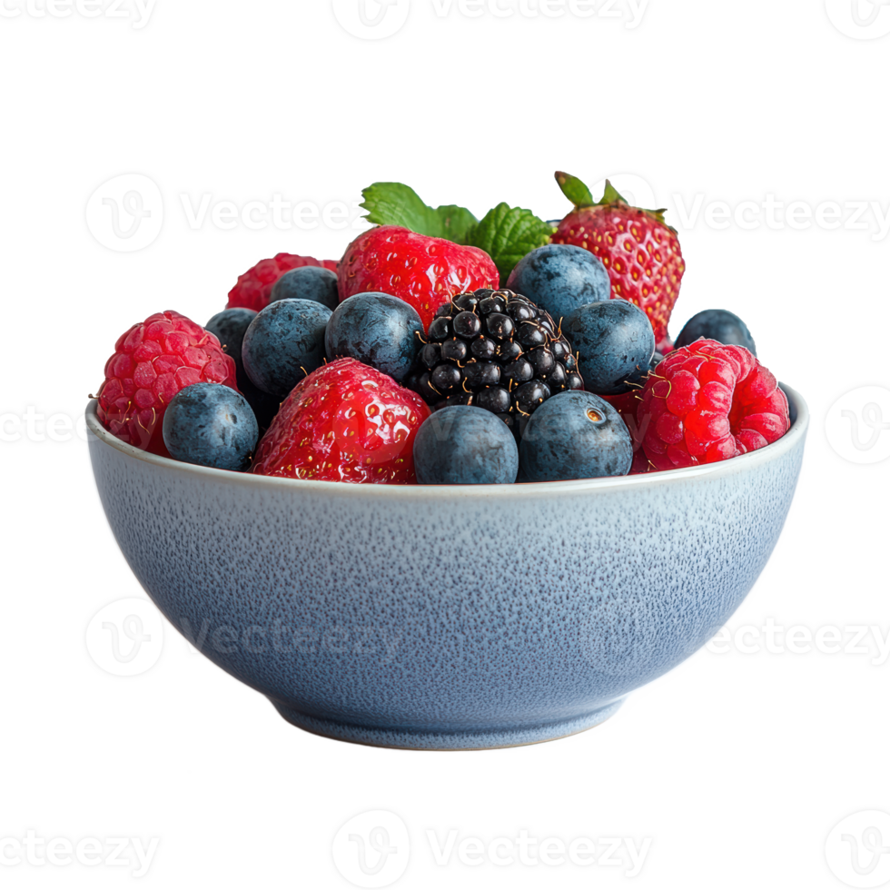 Bowl of Mixed Fresh Berries png