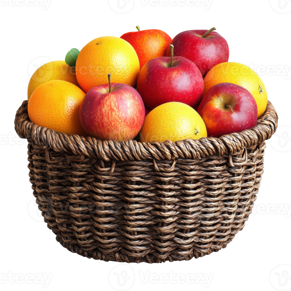 Fruit Basket With Assorted Fresh Apples png