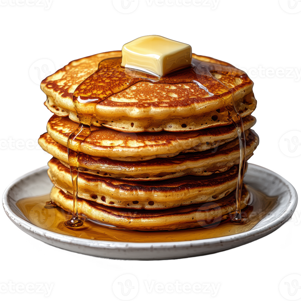 Stack Of Pancakes With Butter And Syrup png