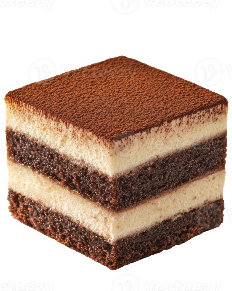 Tiramisu Dessert Slice With Cocoa Layer png