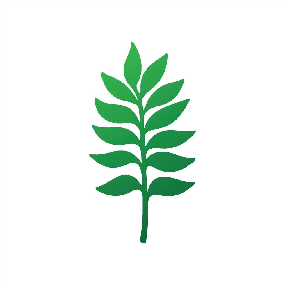 a green leaf simpe icon on a white background vector