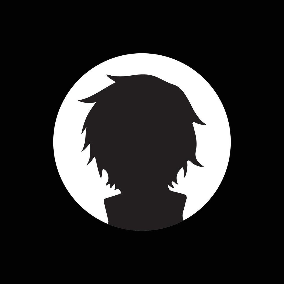Cool Anime Boy Profile Portraits black vector