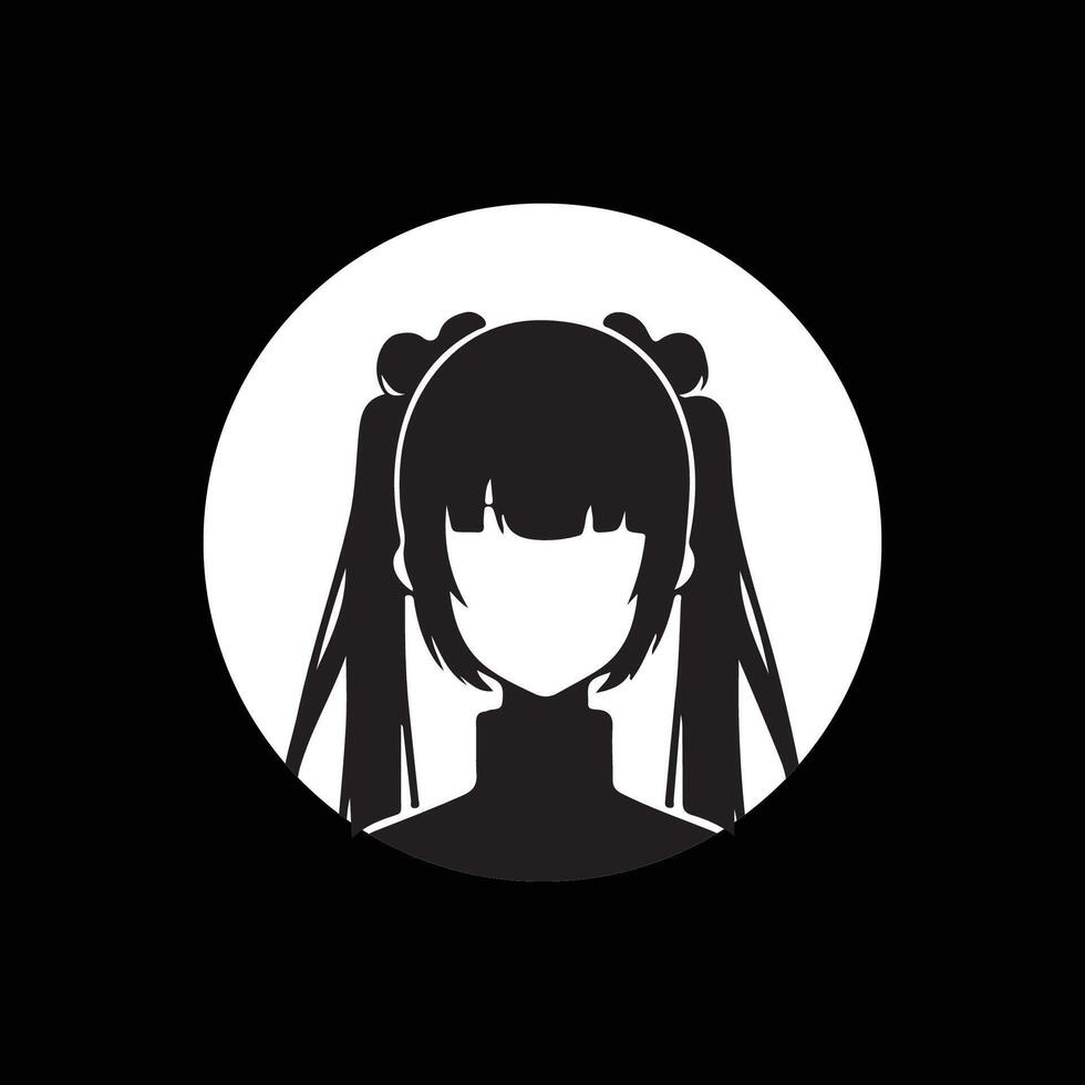 Cute Anime Profile Picture with hair vector