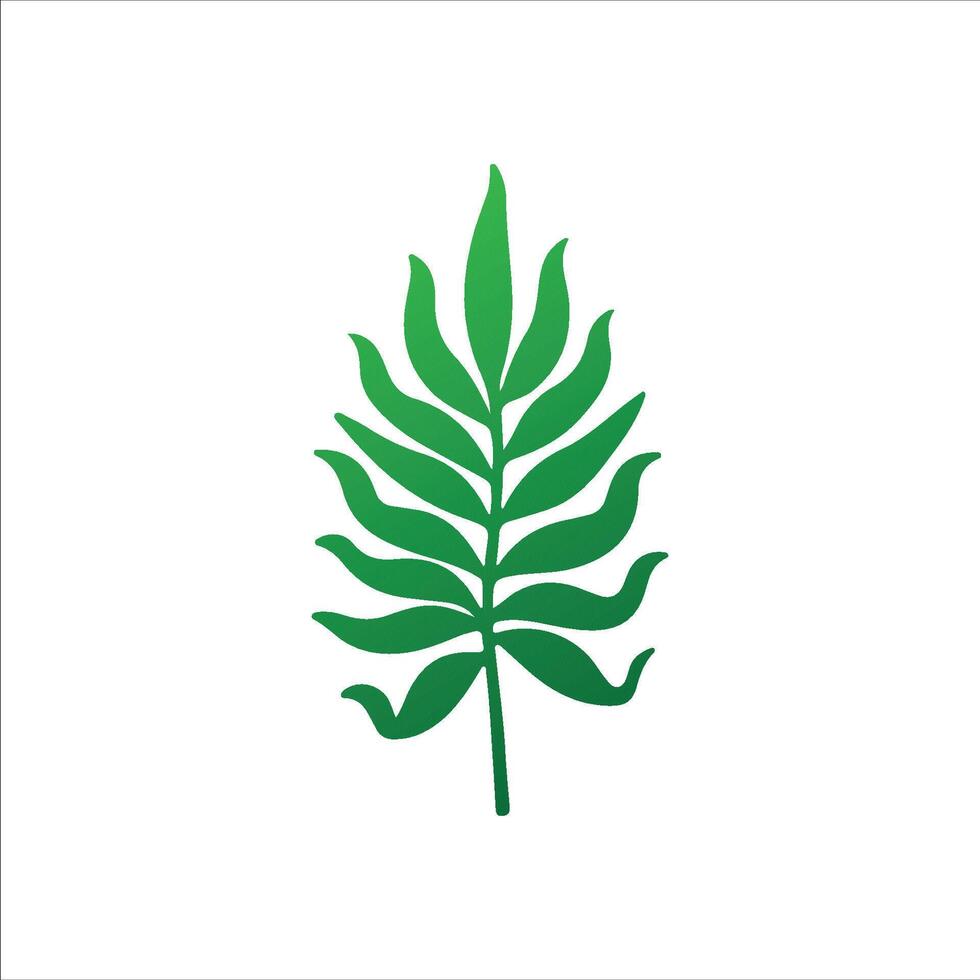 a green leaf flat on a white background vector