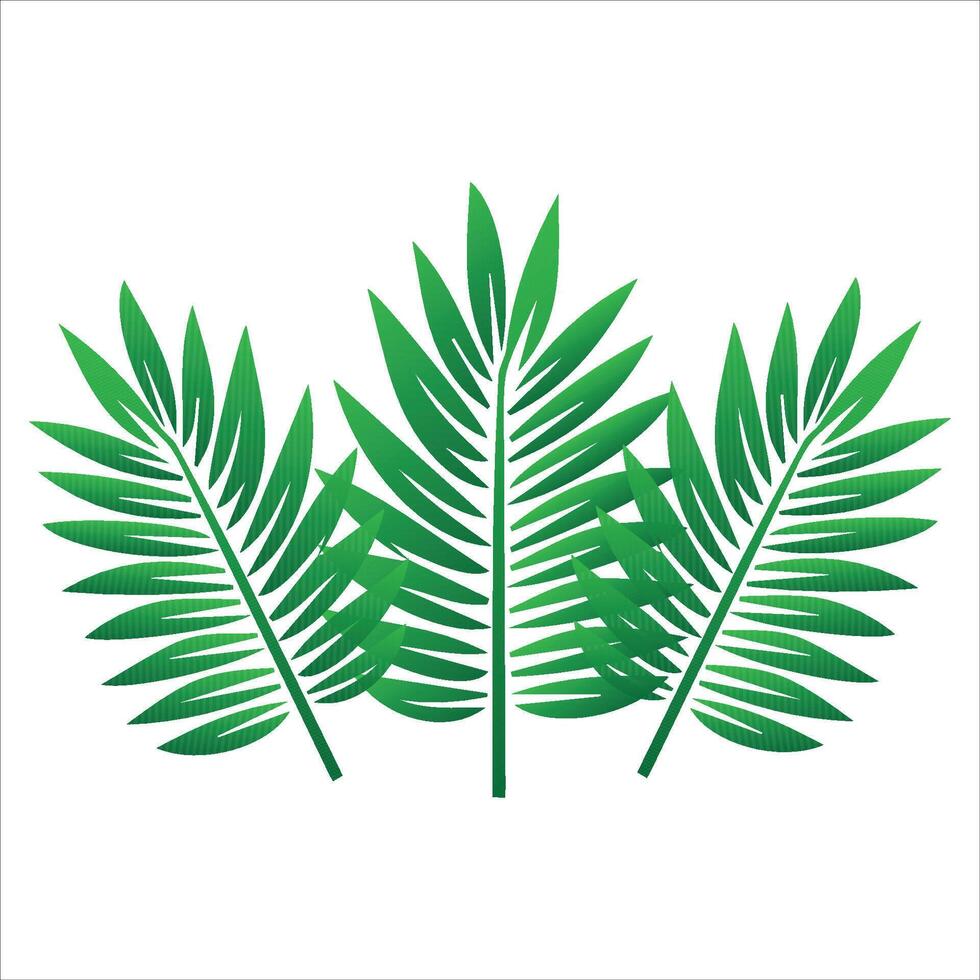Decorative Tropical Plant Elements gradient green vector