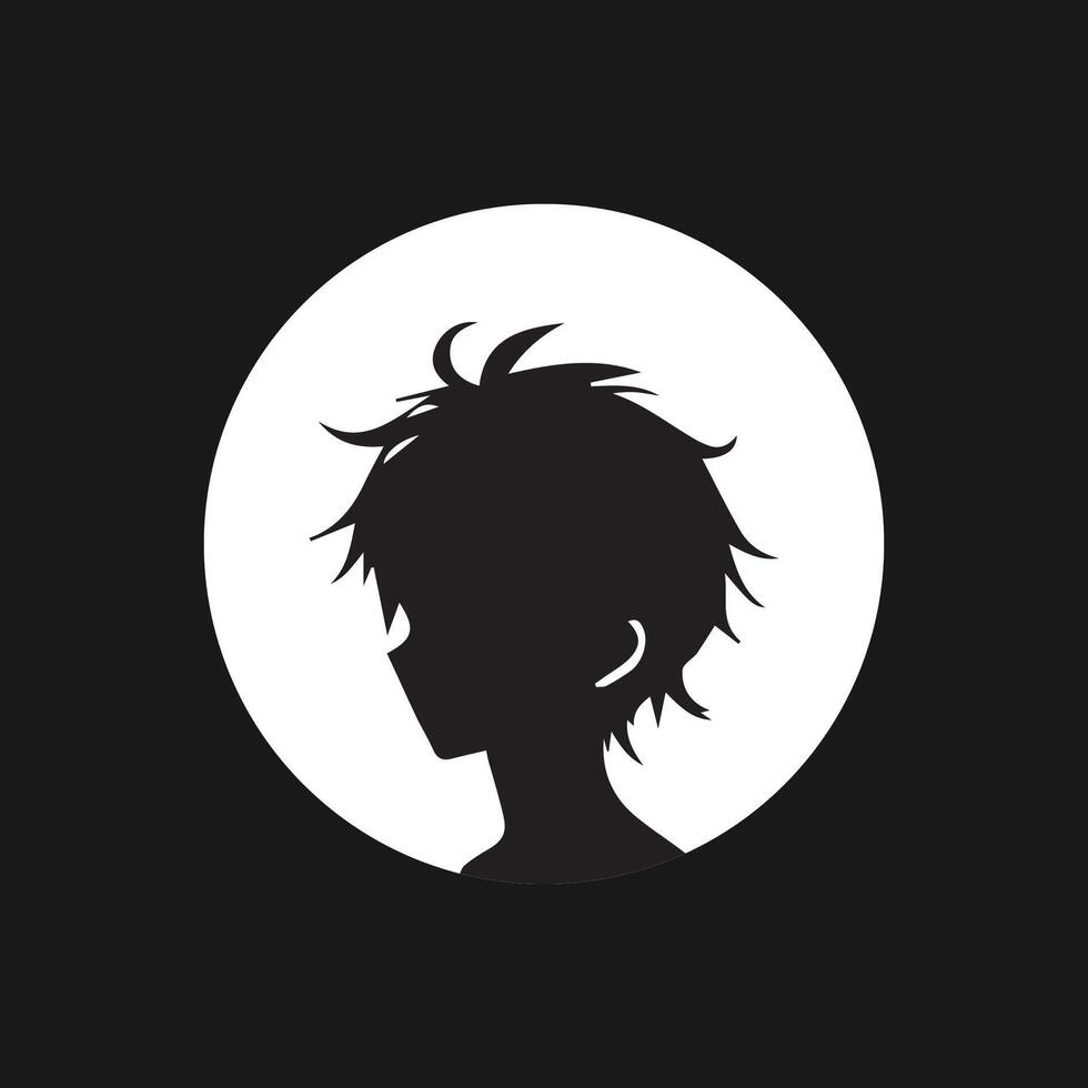 Moody Anime Profile Picture on circle vector