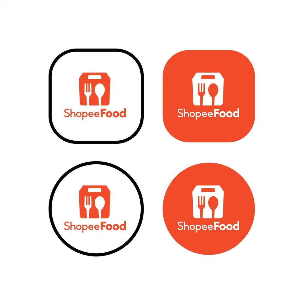shopee food icon set vector