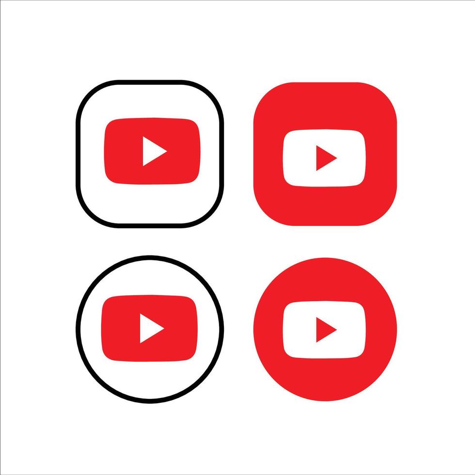 youtube logo icon four vector