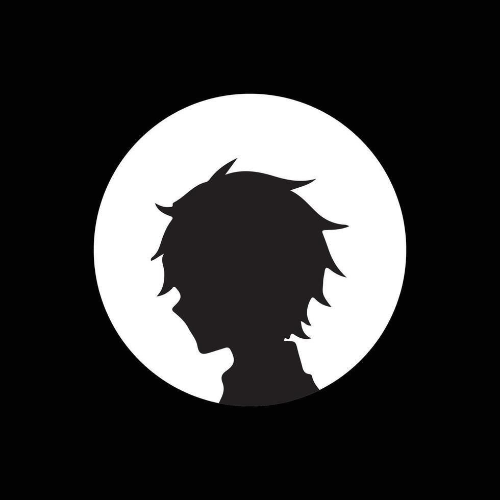 Anime Profile Icon black vector