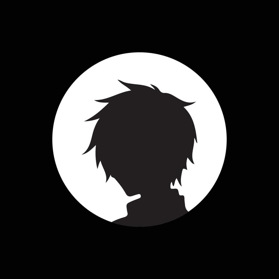 Cool Anime Boy Profile Portraits on circle vector