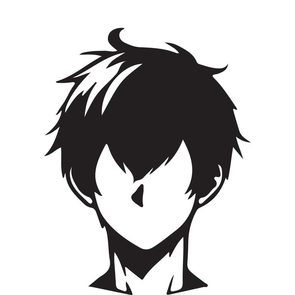 anime boy head vector