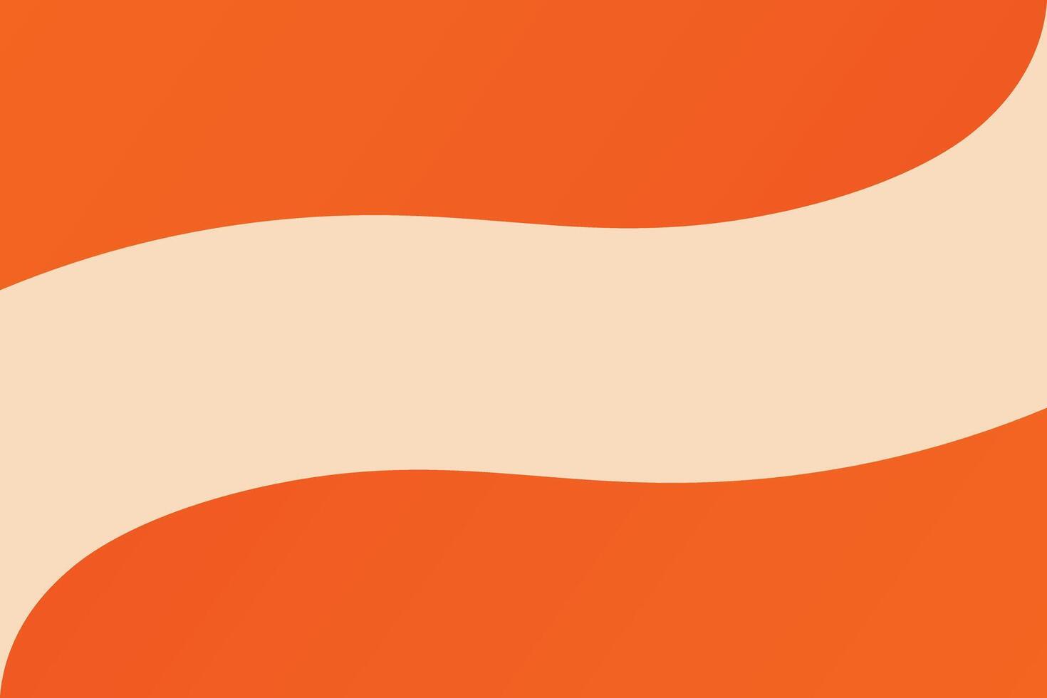 Abstract beige background with orange curved waves banner. vector