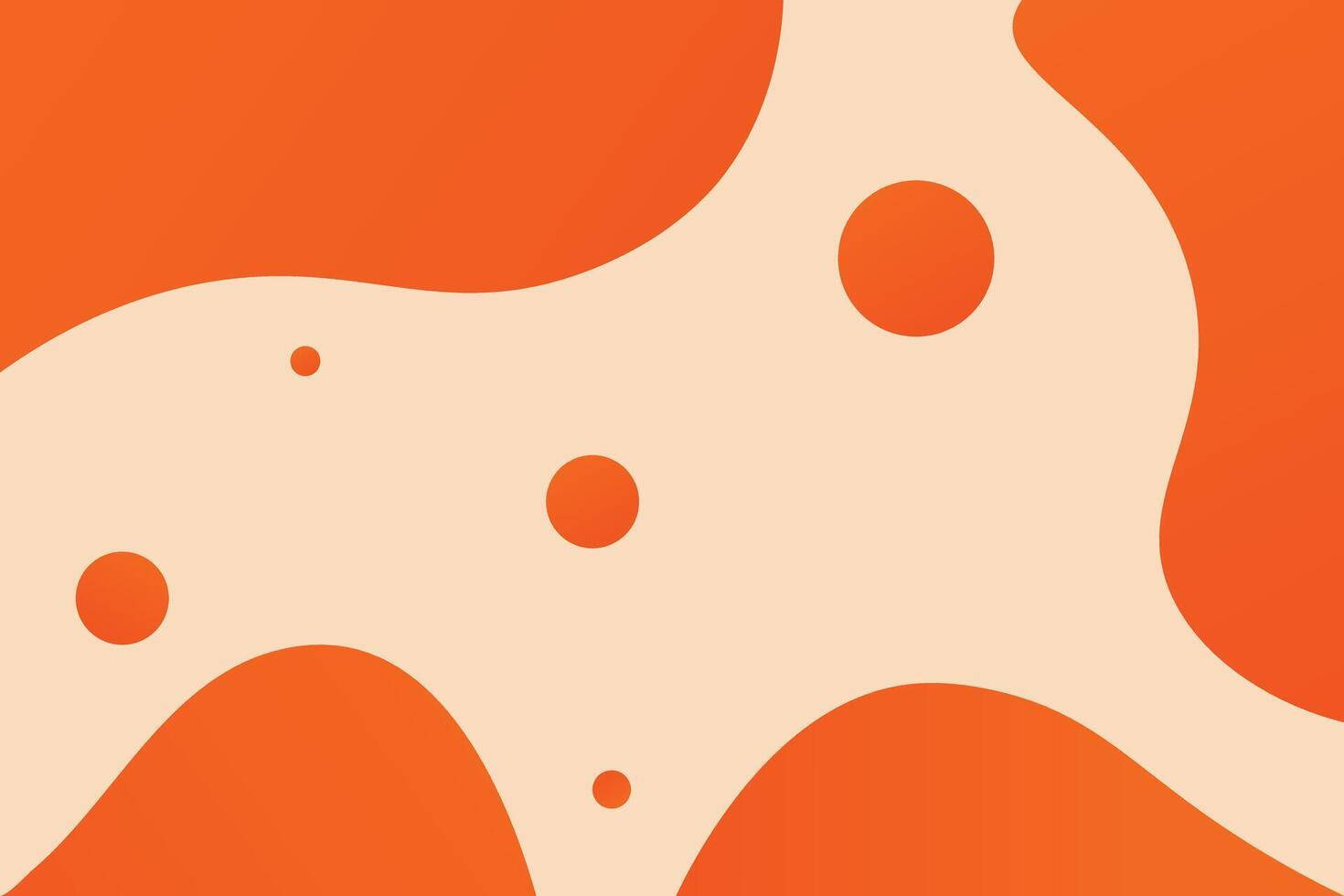 Abstract beige background with orange curved shapes effect and circular dots on it banner. vector