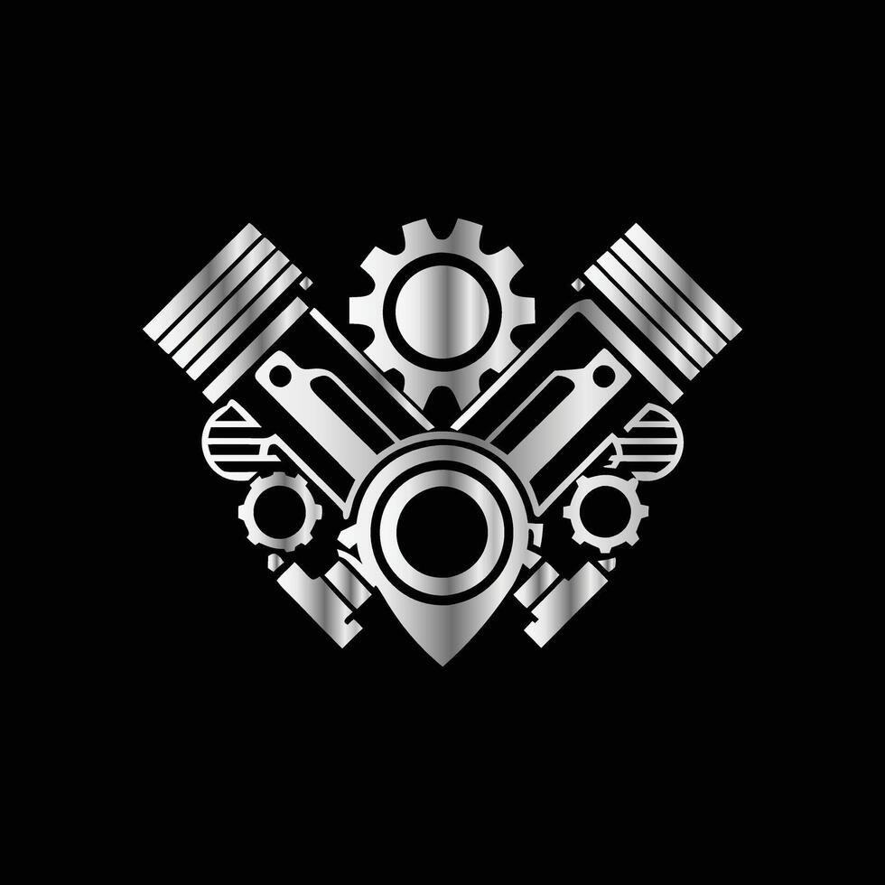 a logo for a car engine on a black background vector