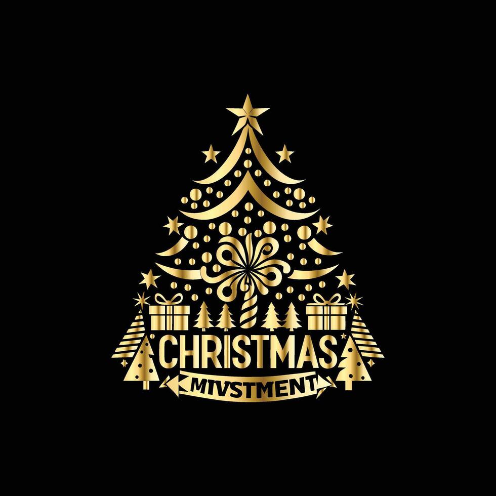 christmas tree with presents and a christmas message vector