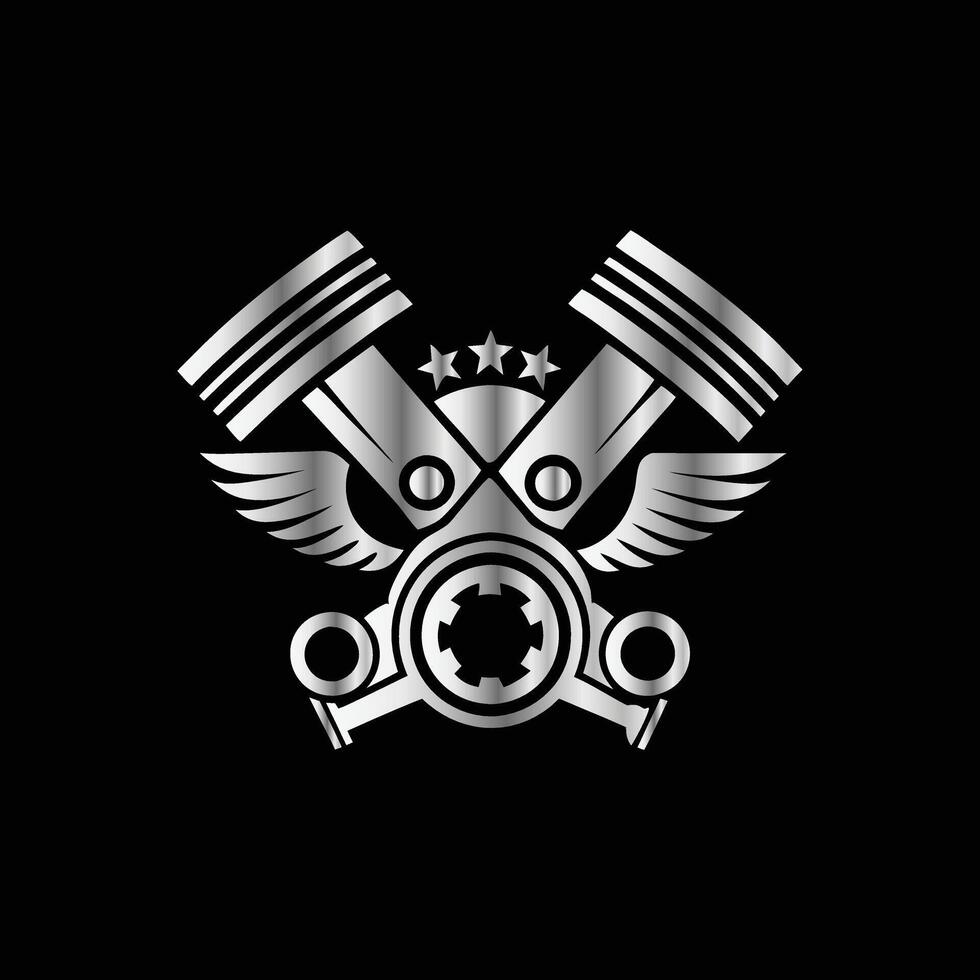a logo for a car engine with wings vector