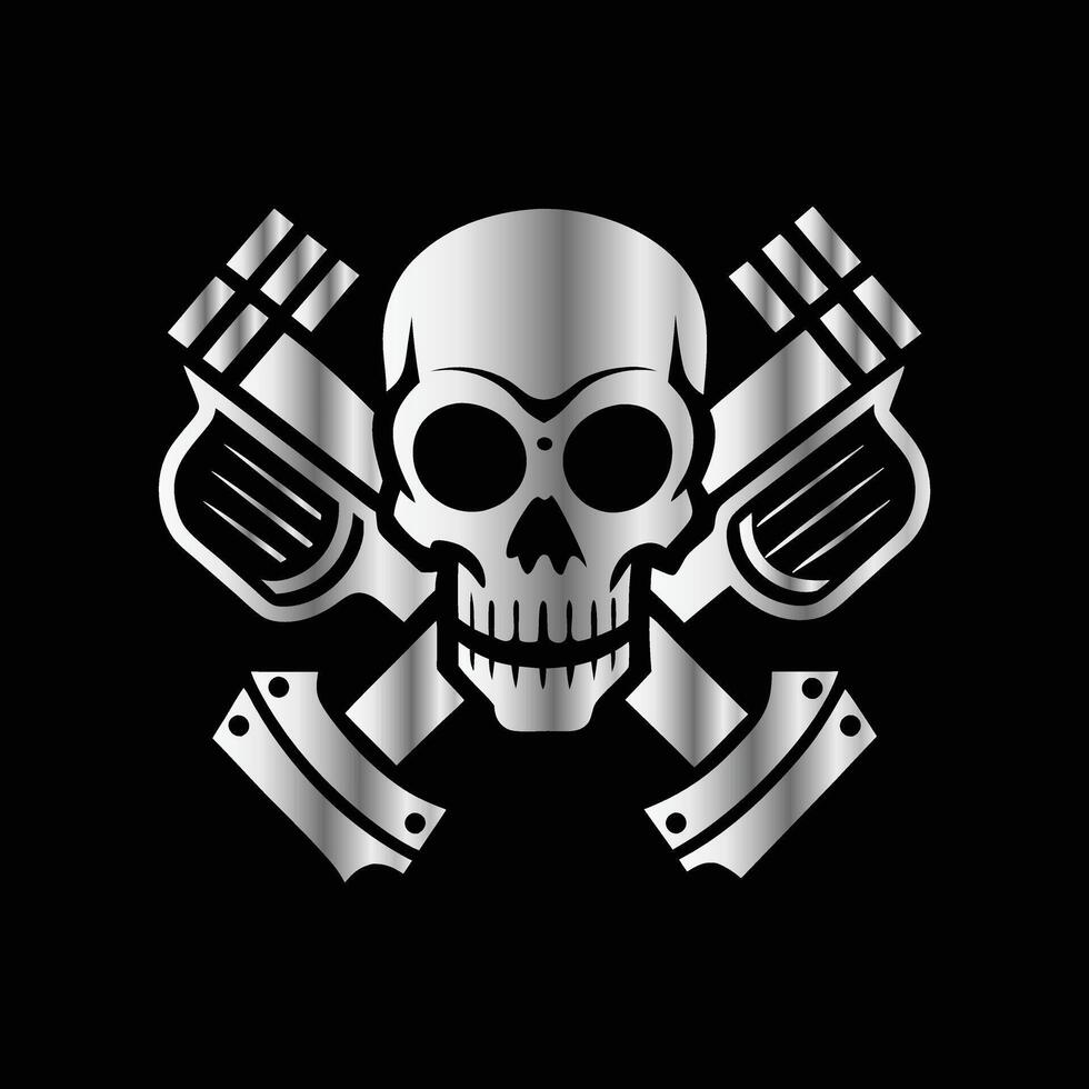 a skull and two crossed pipes on a black background vector