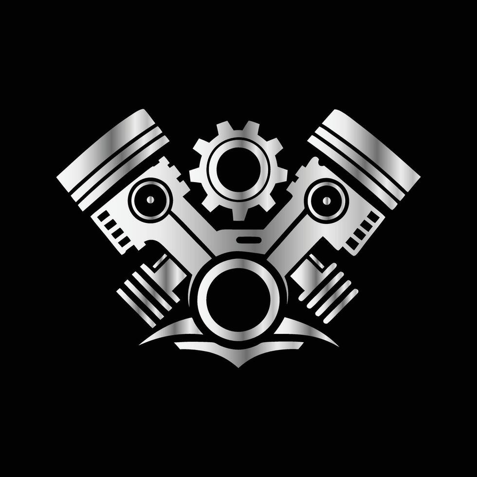 a logo for a car engine on a black background. vector