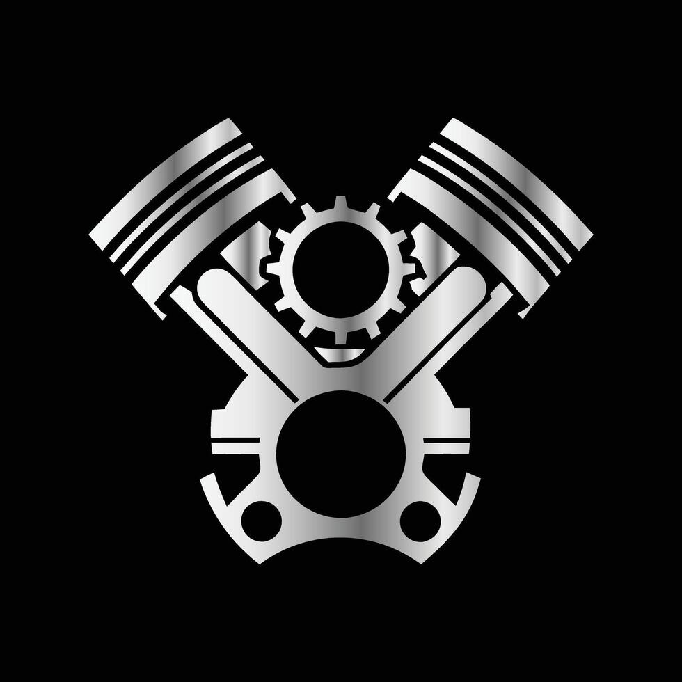 a black and white logo of a motorcycle engine . vector