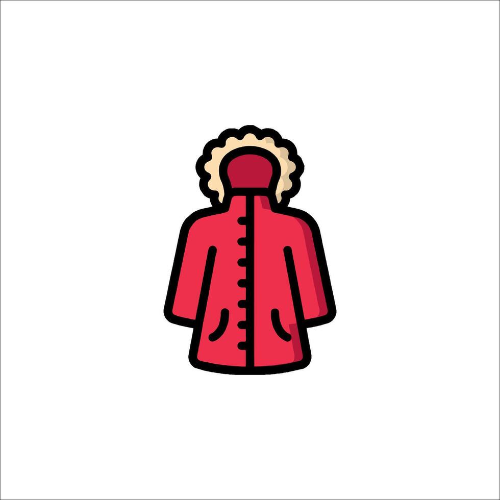 A red coat with a hood on it vector