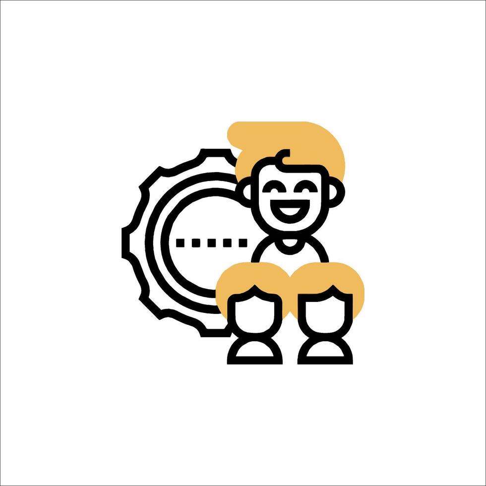 A man and woman are standing in front of a clock vector
