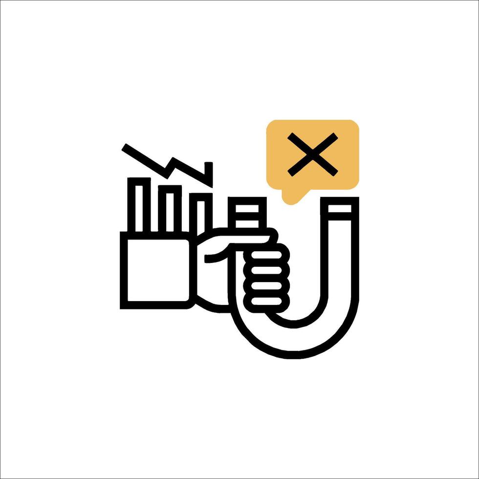 A hand holding a pipe with a sign that says no vector