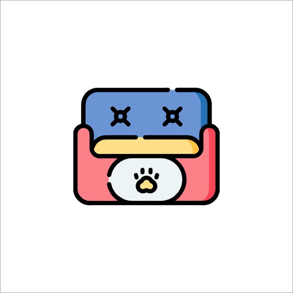 A dog's paw is on a couch vector