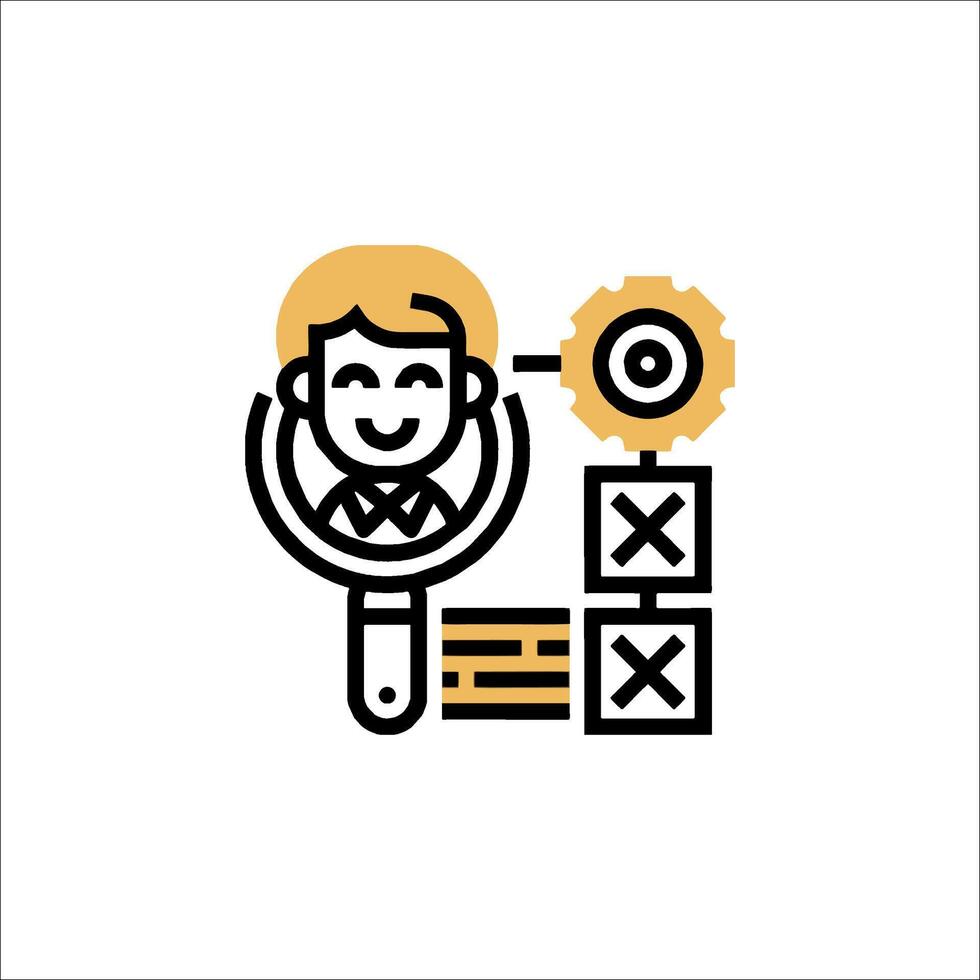 A man holding a magnifying glass and a check box vector
