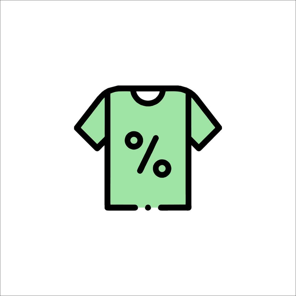 A green t - shirt with a percentage sign on it vector