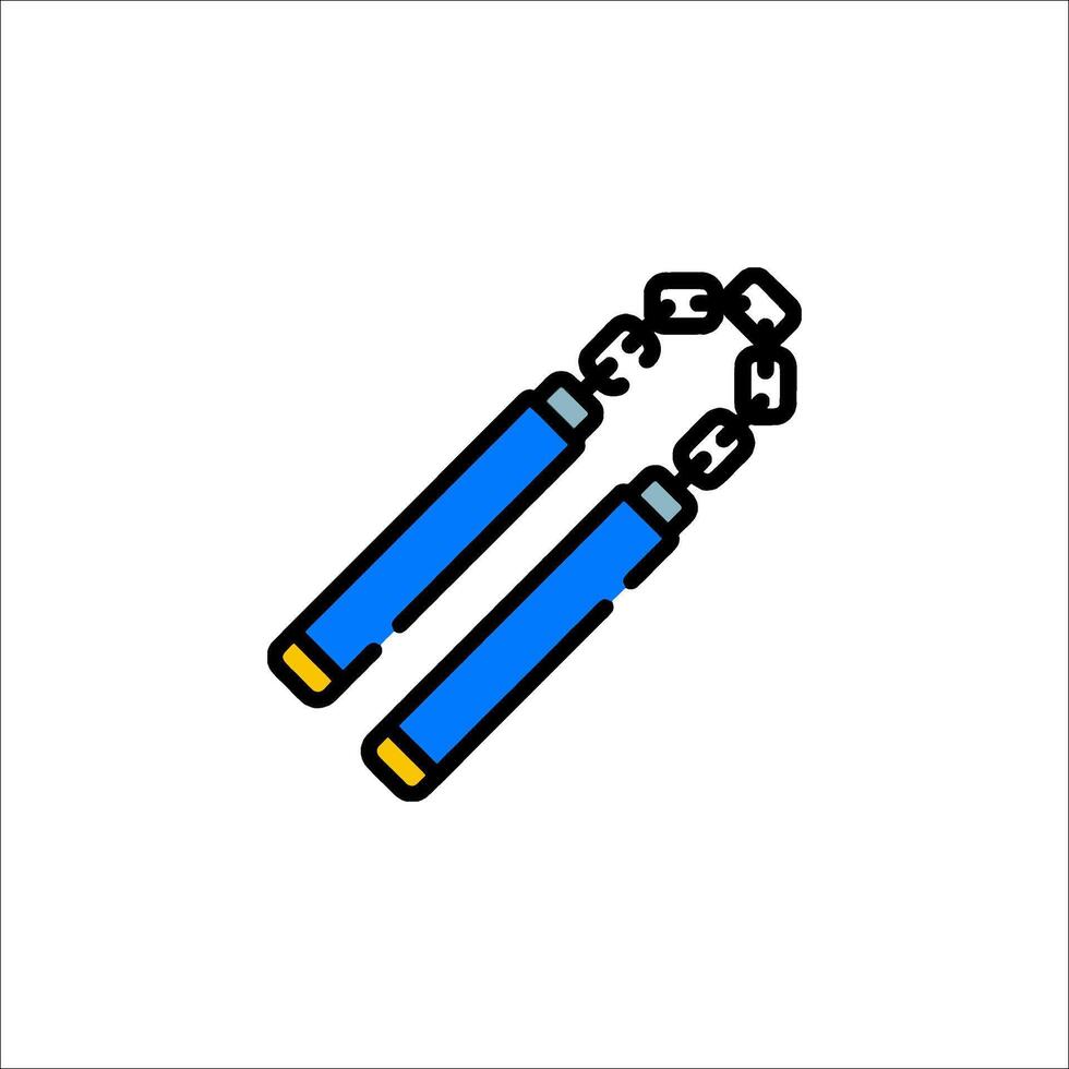 A blue and yellow chain with a chain link vector
