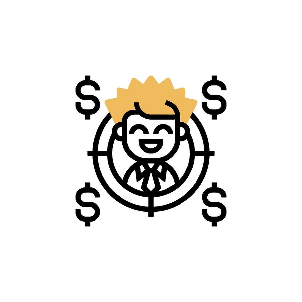 A man with a dollar sign in his hand vector