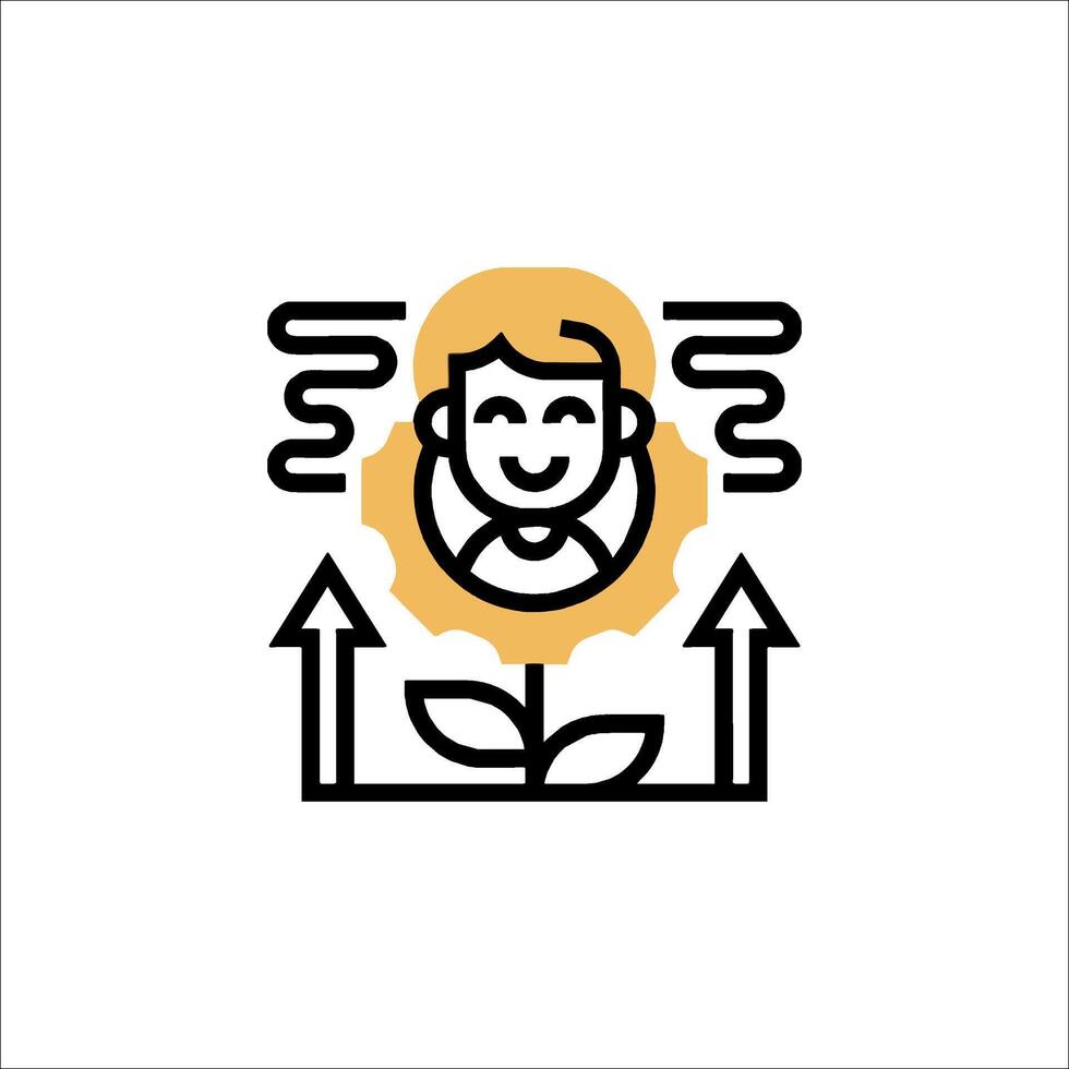 A man with a flower on his head and arrows vector