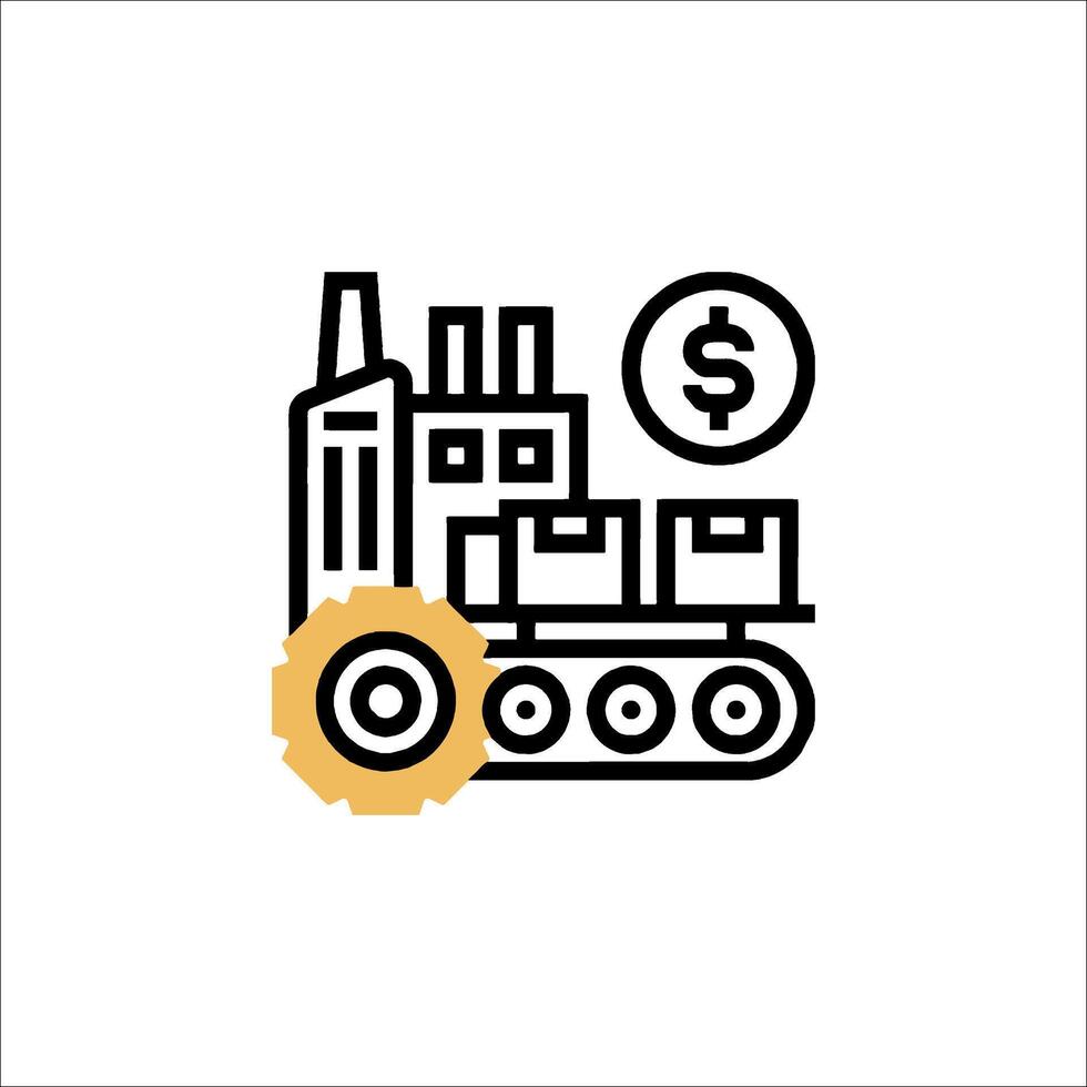A factory with a dollar sign on it vector