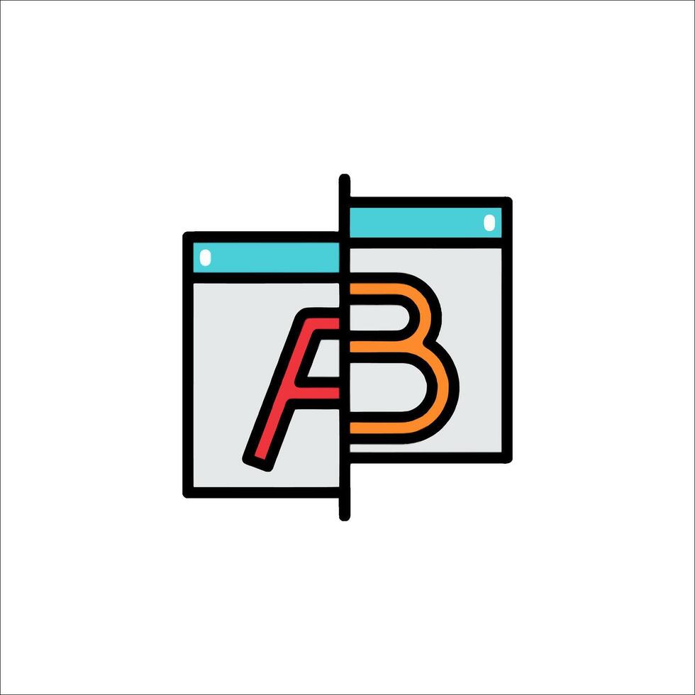 A logo with the letters ab and b vector