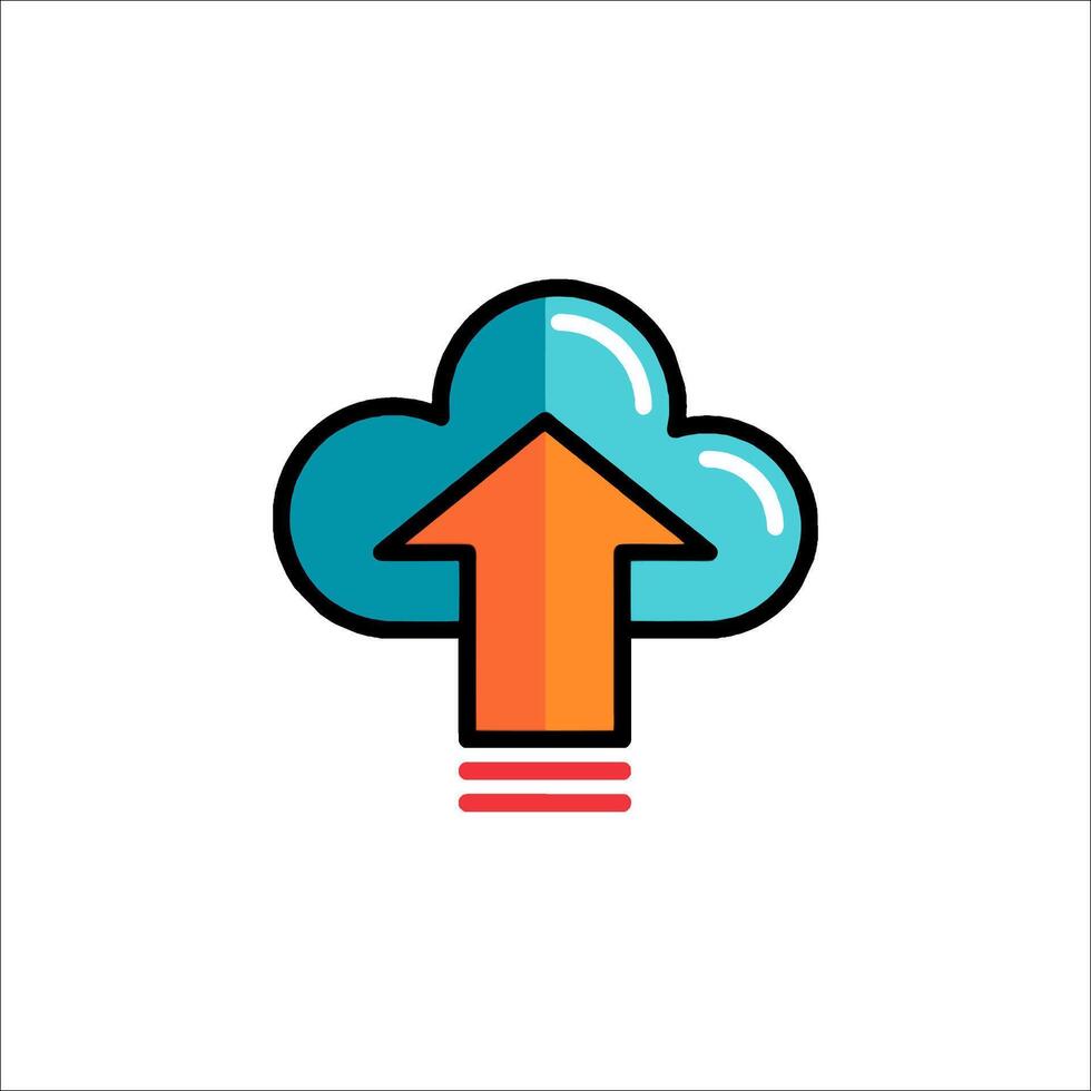 Up arrow cloud icon illustration vector