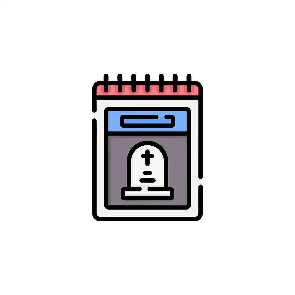 A notebook with a tombstone on it vector