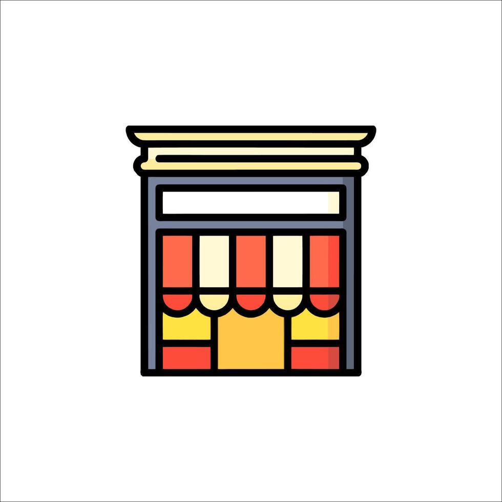 A colorful store front icon vector