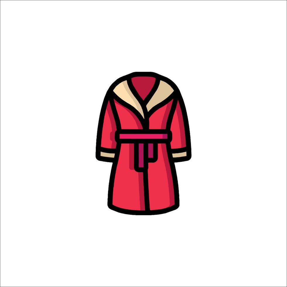 A red bathrobe icon on a white background vector