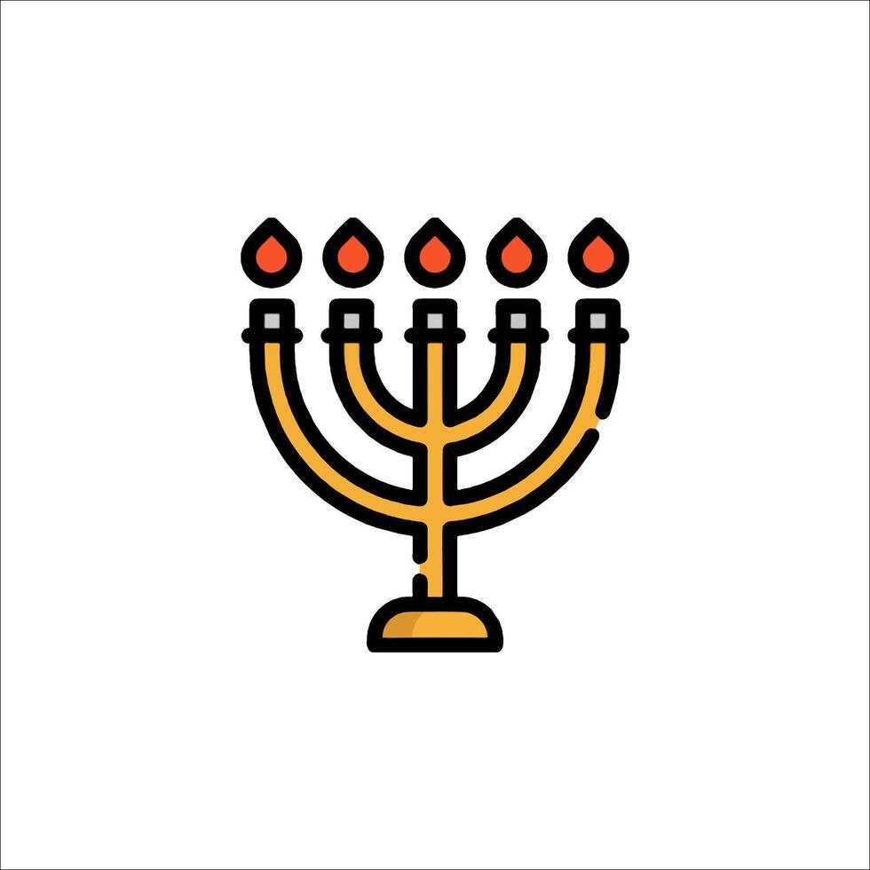 A menorah with five candles on it vector