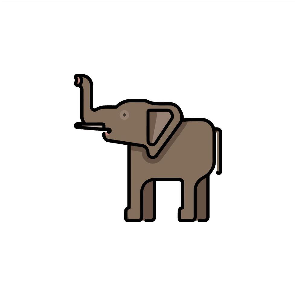 An elephant is standing on a white background vector