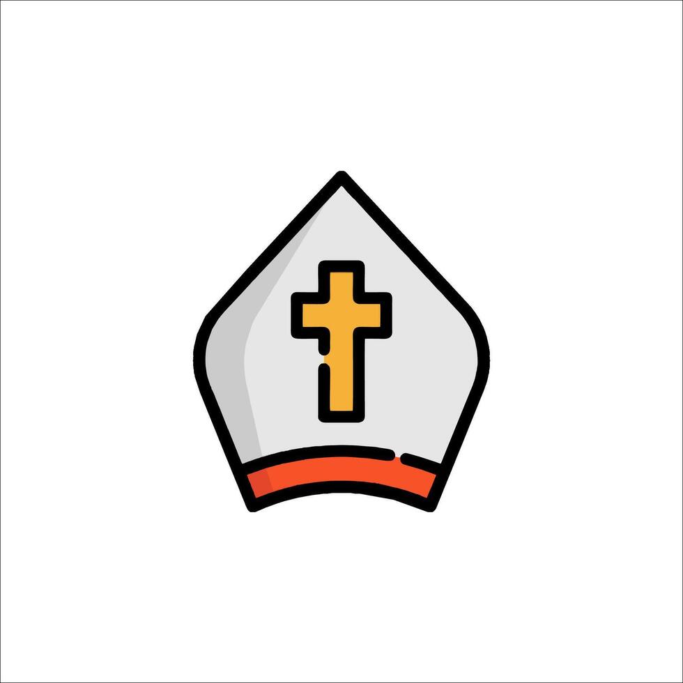 A priest's hat with a cross on it vector