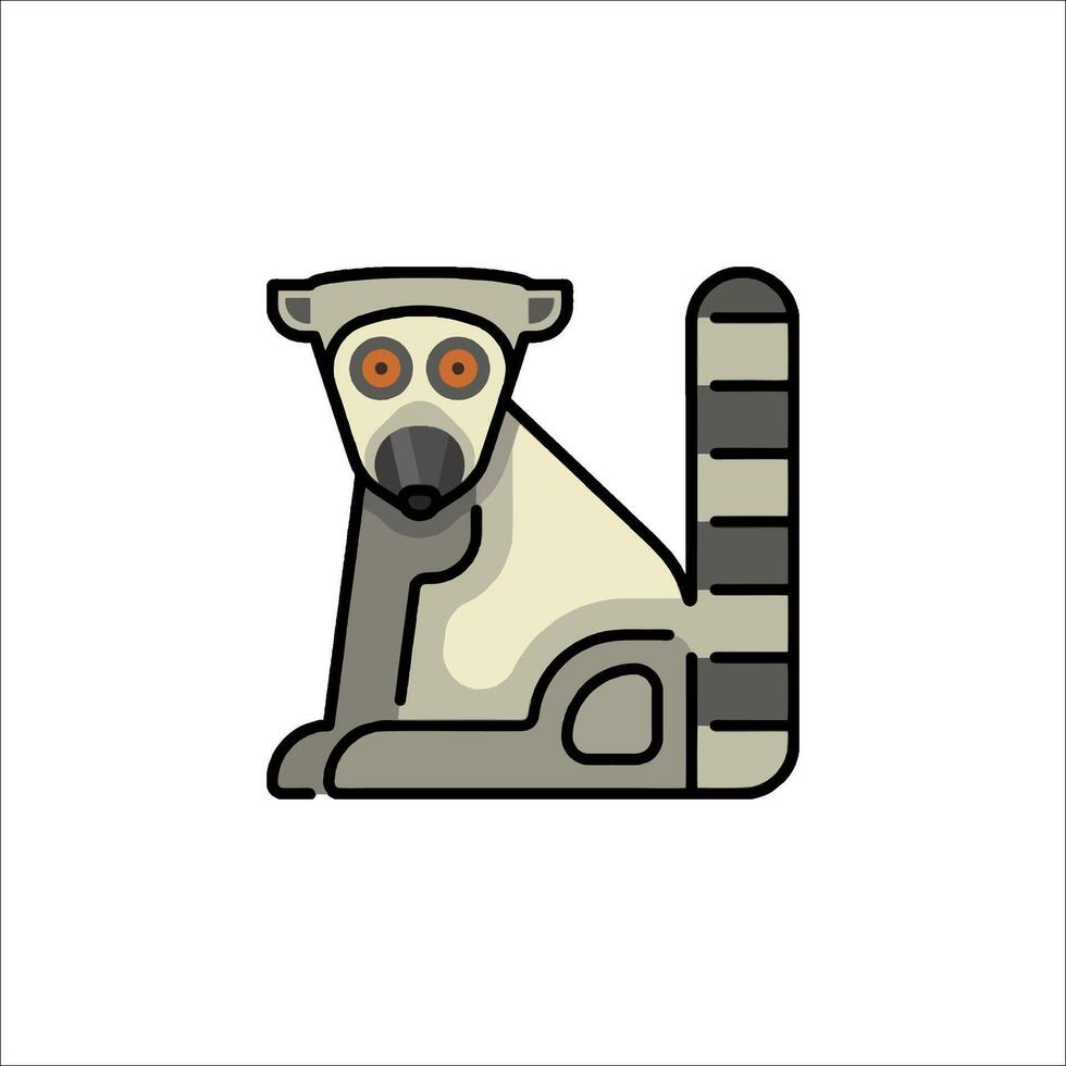 A lemur sitting on a white background vector