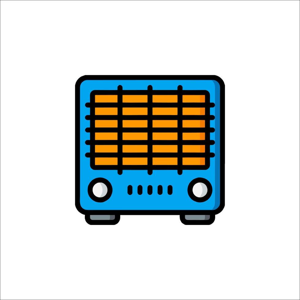 A blue and orange electric heater icon vector