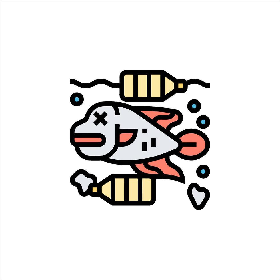 A fish with a bottle and a bottle in its mouth vector