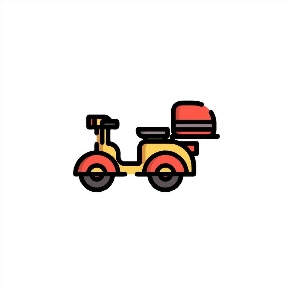 A motorcycle with a box on the back vector