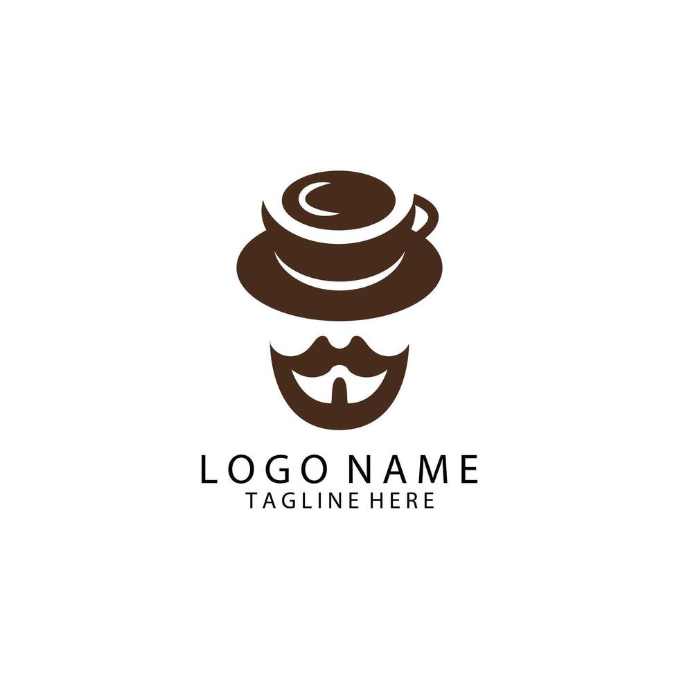 coffee man logo design vector