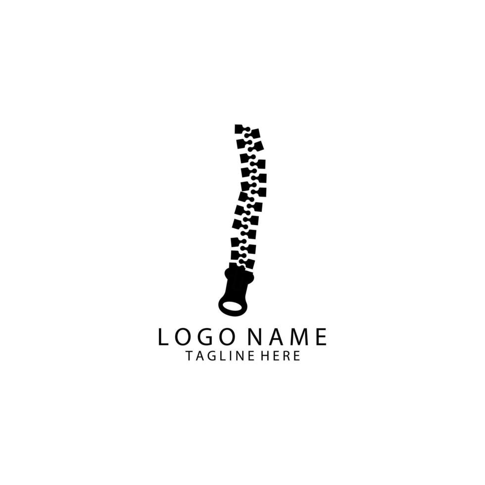 zipper spine logo design vector