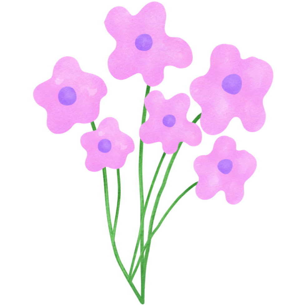 pastel pink cartoon flower illustration png